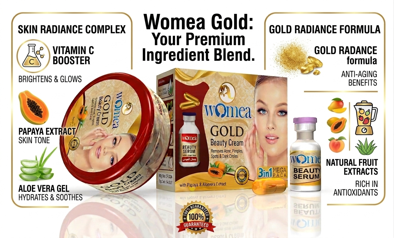Womea Gold 3-in-1 Mega Pack with Serum and Capsule